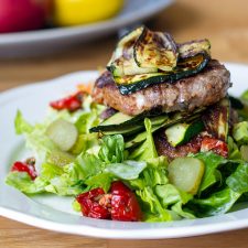 Lamb burgers with feta and olives