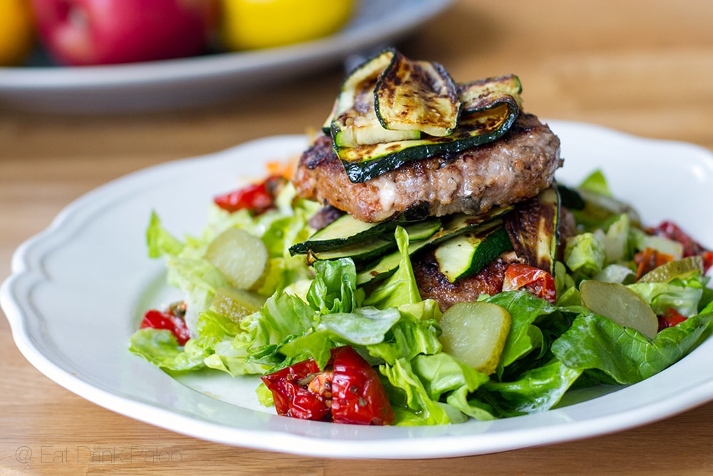 Lamb burgers with feta and olives