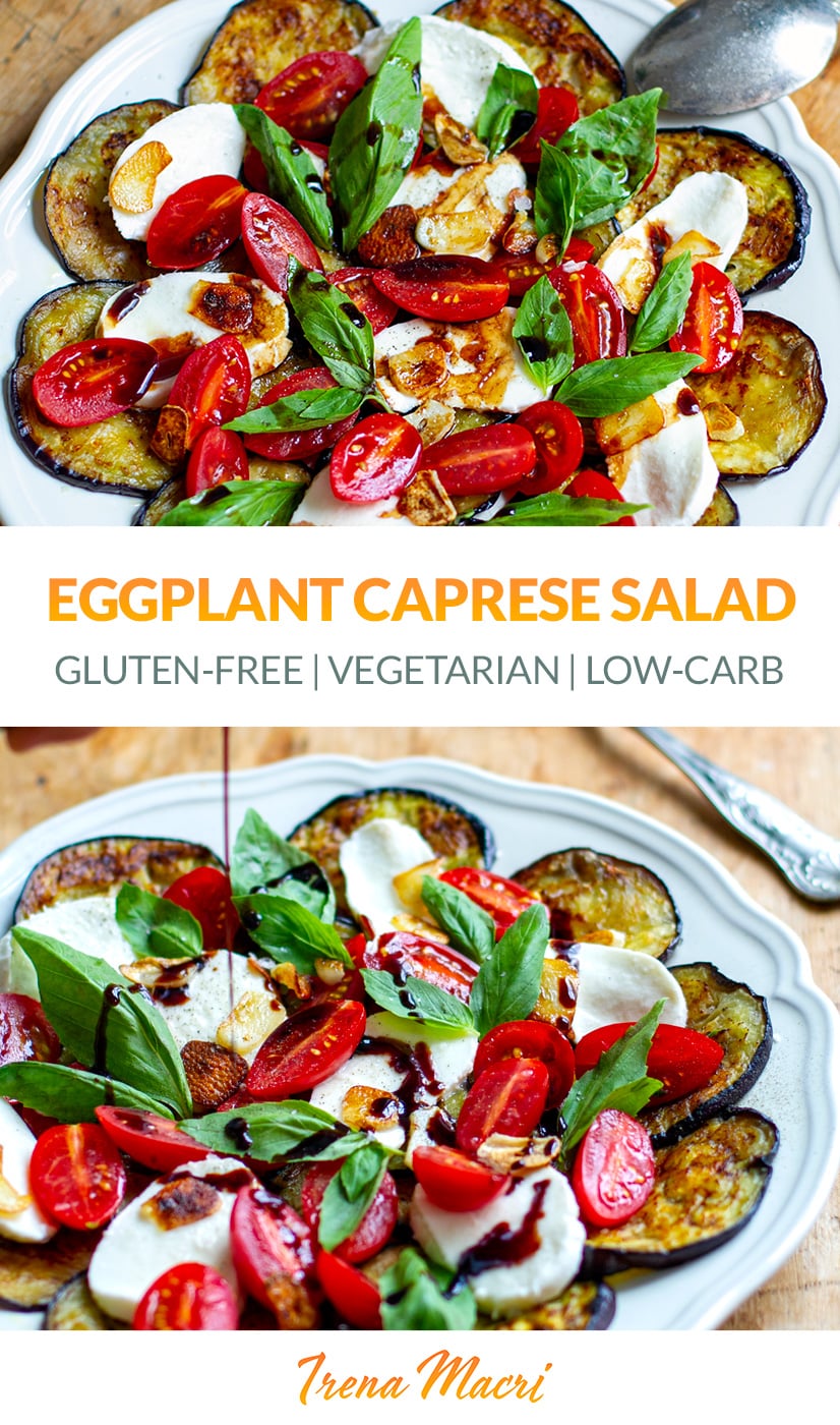 Eggplant Caprese Salad With Balsamic & Crispy Salad