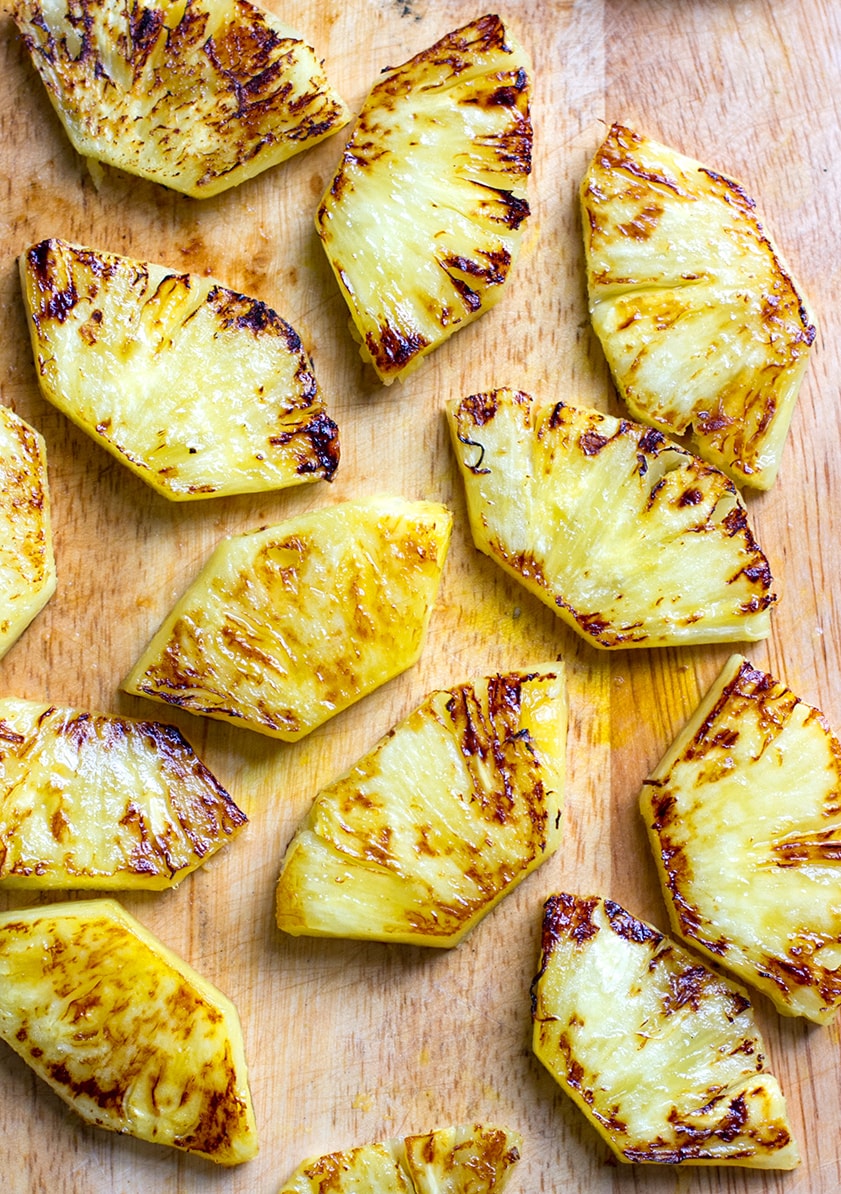 Charred pineapple for salsa