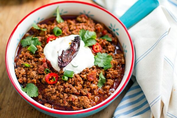 Ground beef and chorizo chili