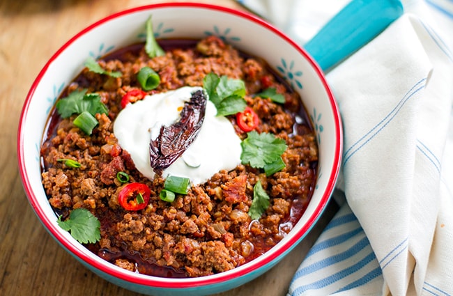 Ground beef and chorizo chili