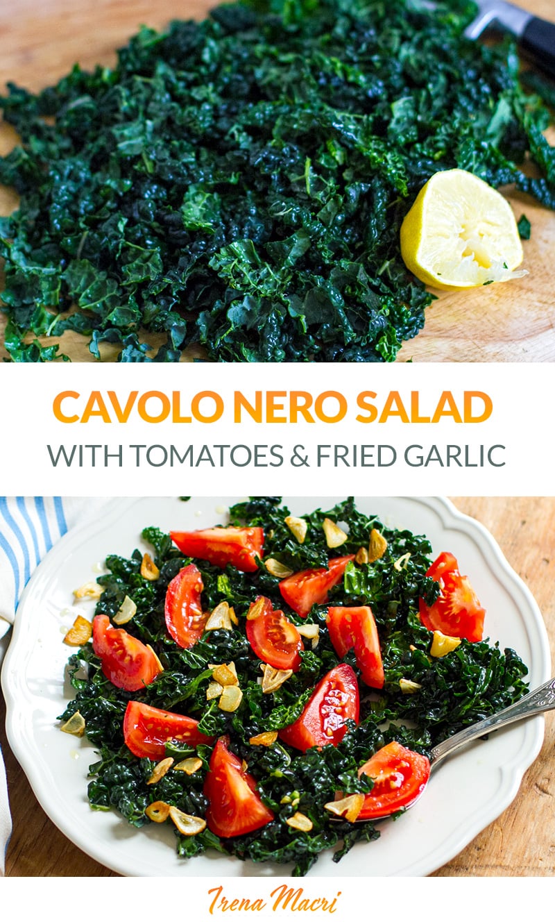 Cavolo Nero Salad With Tomatoes & Fried Garlic Oil