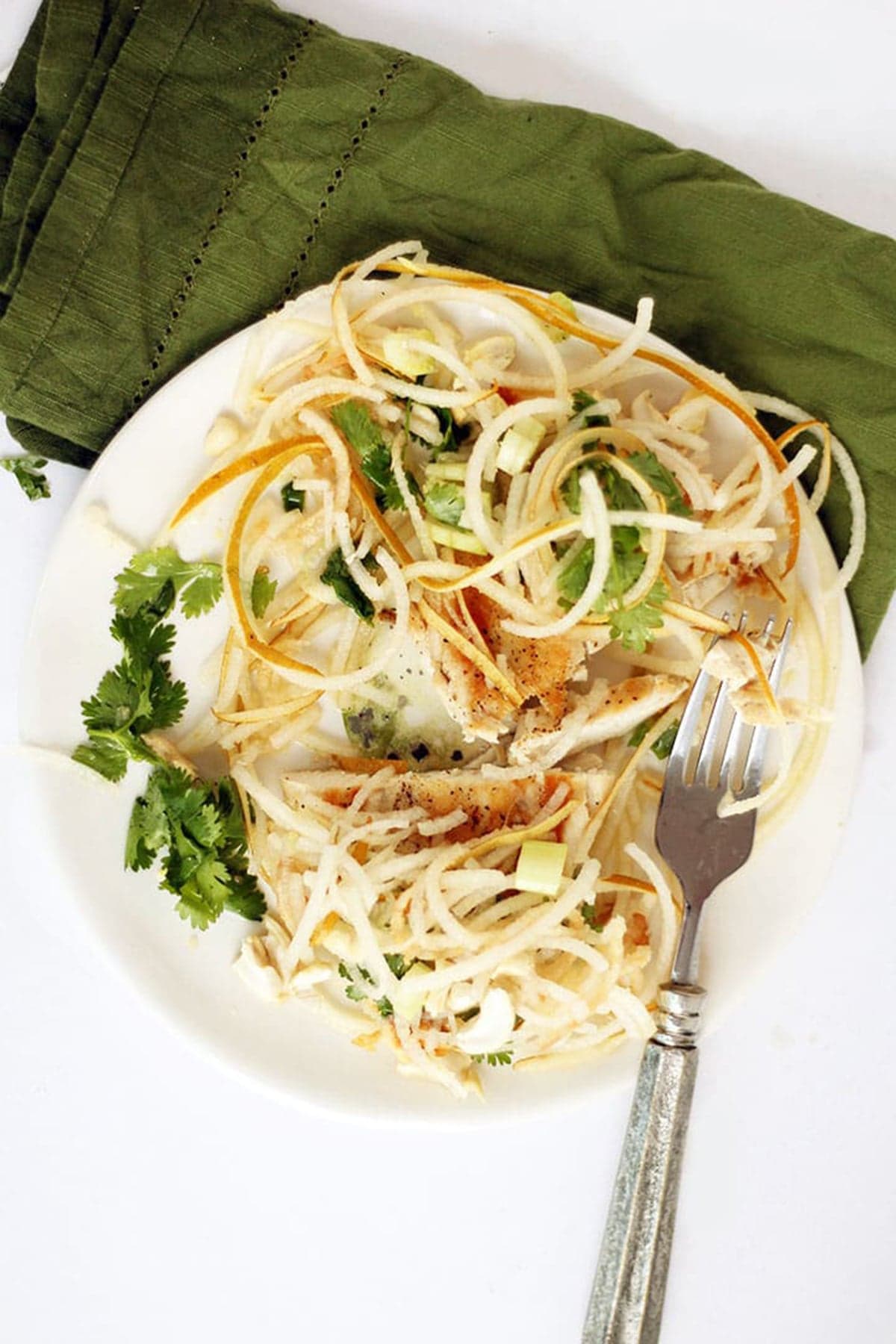Chicken Paillard and Asian Pear and Cashew Salad
