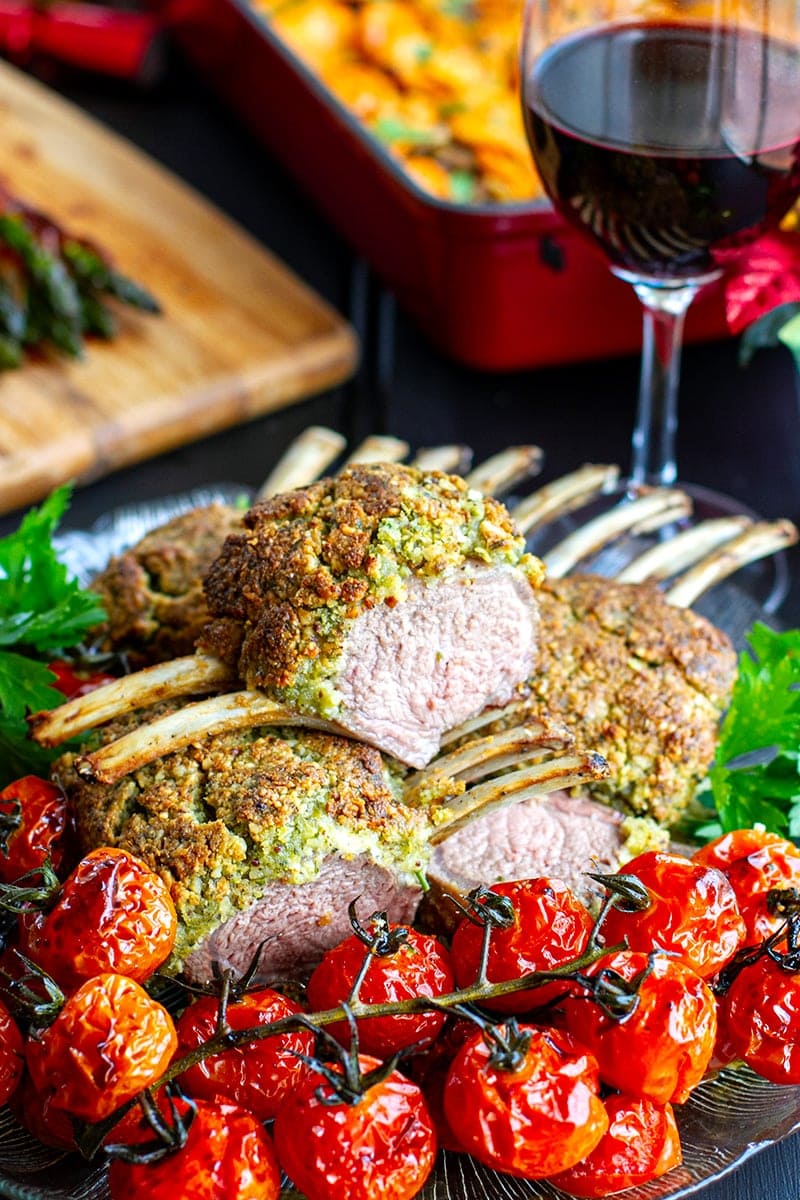 Crusted Rack Of Lamb With Herbs & Macadamia Nuts