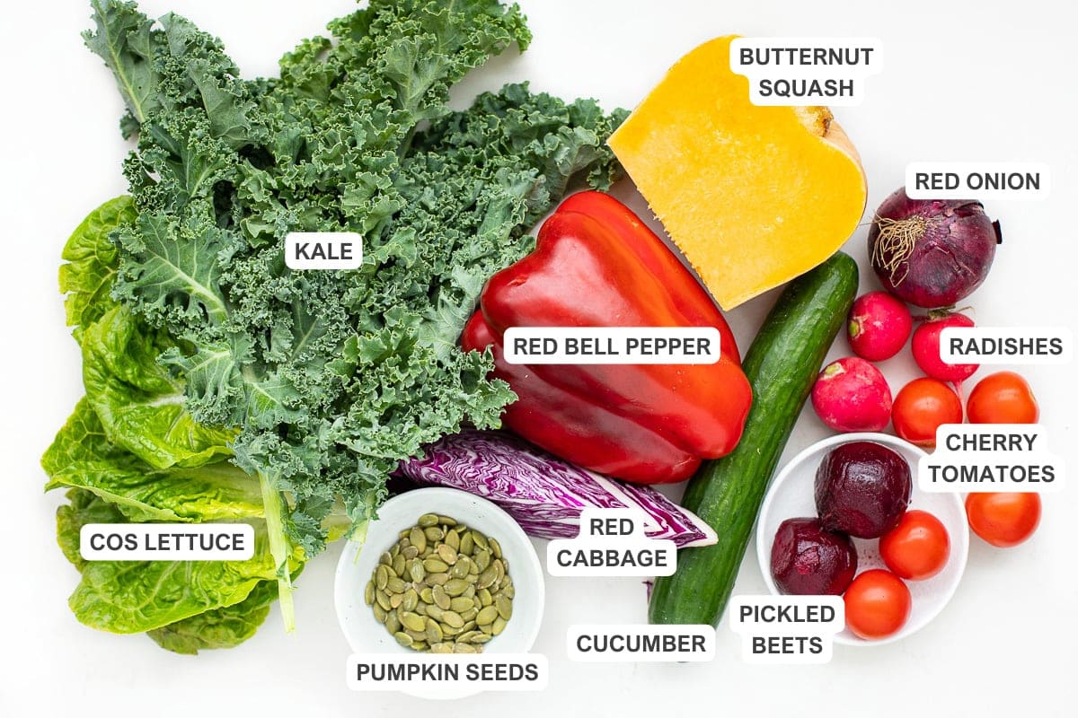 ingredients for the salad.
