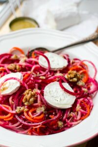 Raw Beetroot Salad With Goat’s Cheese & Walnut Dressing