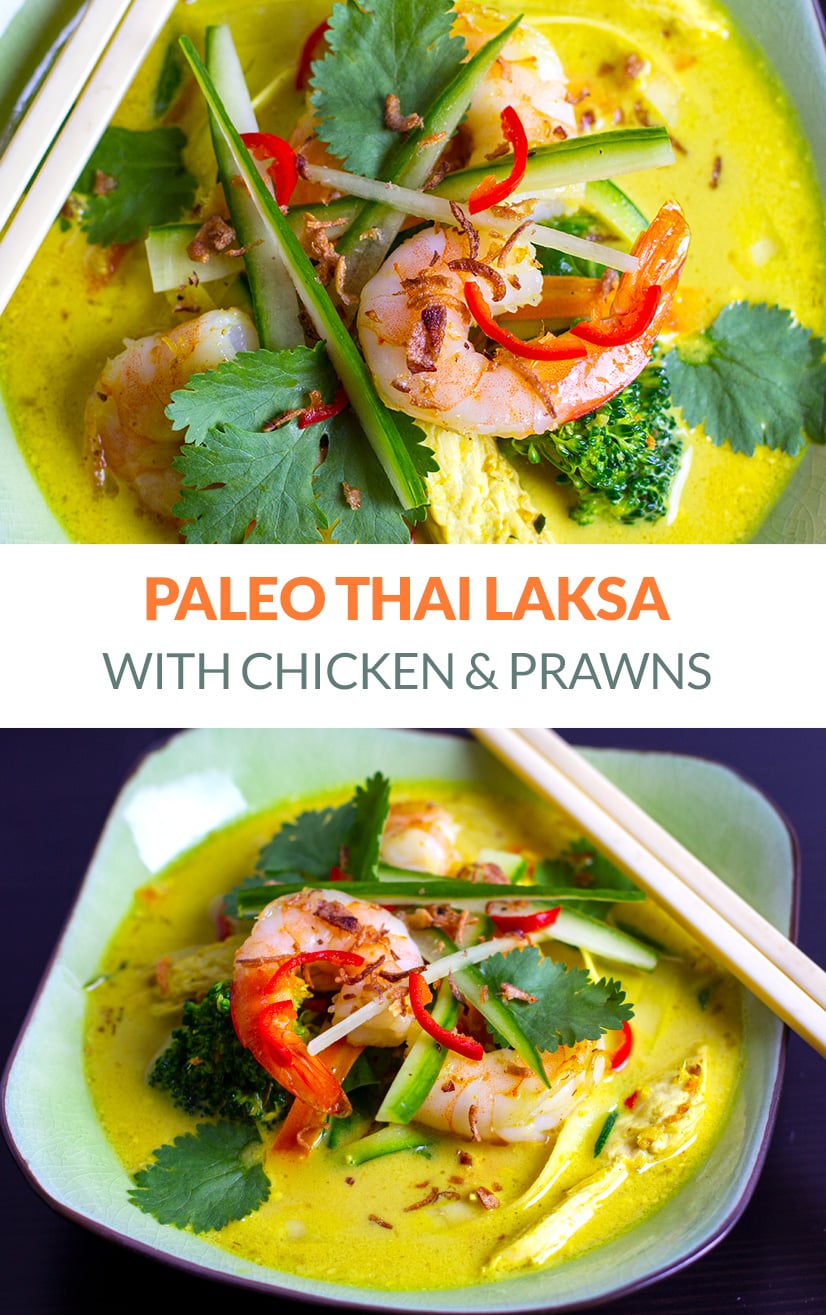 Chicken Shrimp Laksa Soup (Paleo, Gluten-Free)