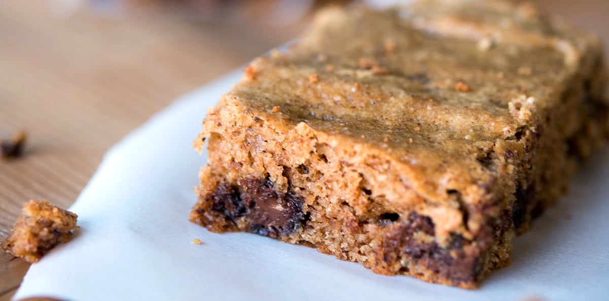 Paleo Almond Butter & Banana Slice with Choc Chips