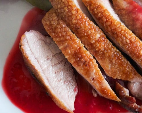 Roasted duck breast with sauce