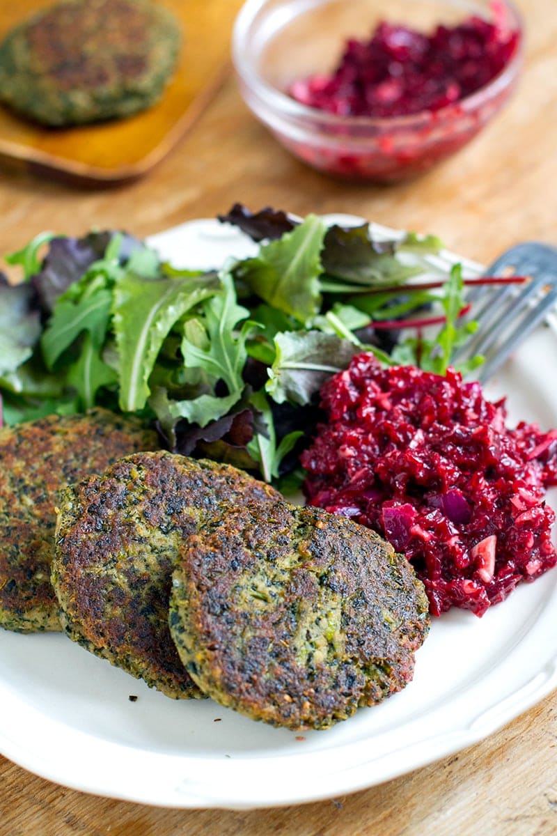 Tuna Patties With Kale & Beetroot Horseradish Relish