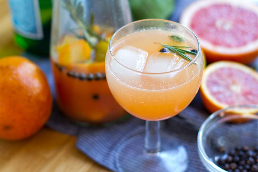 Alcohol free gin and tonic inspired mocktail