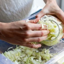 How to make sauerkraut - stuffing cabbage in the jar