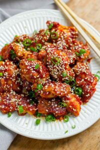 Korean spicy chicken recipe - paleo, gluten-free, less sugar version.