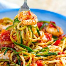 Prawn zucchini pasta