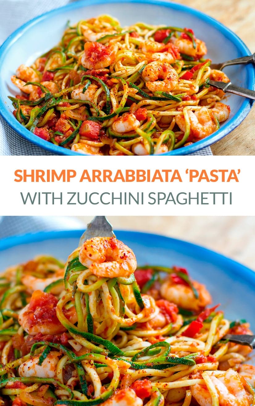 Prawn Zucchini Pasta Arrabbiata