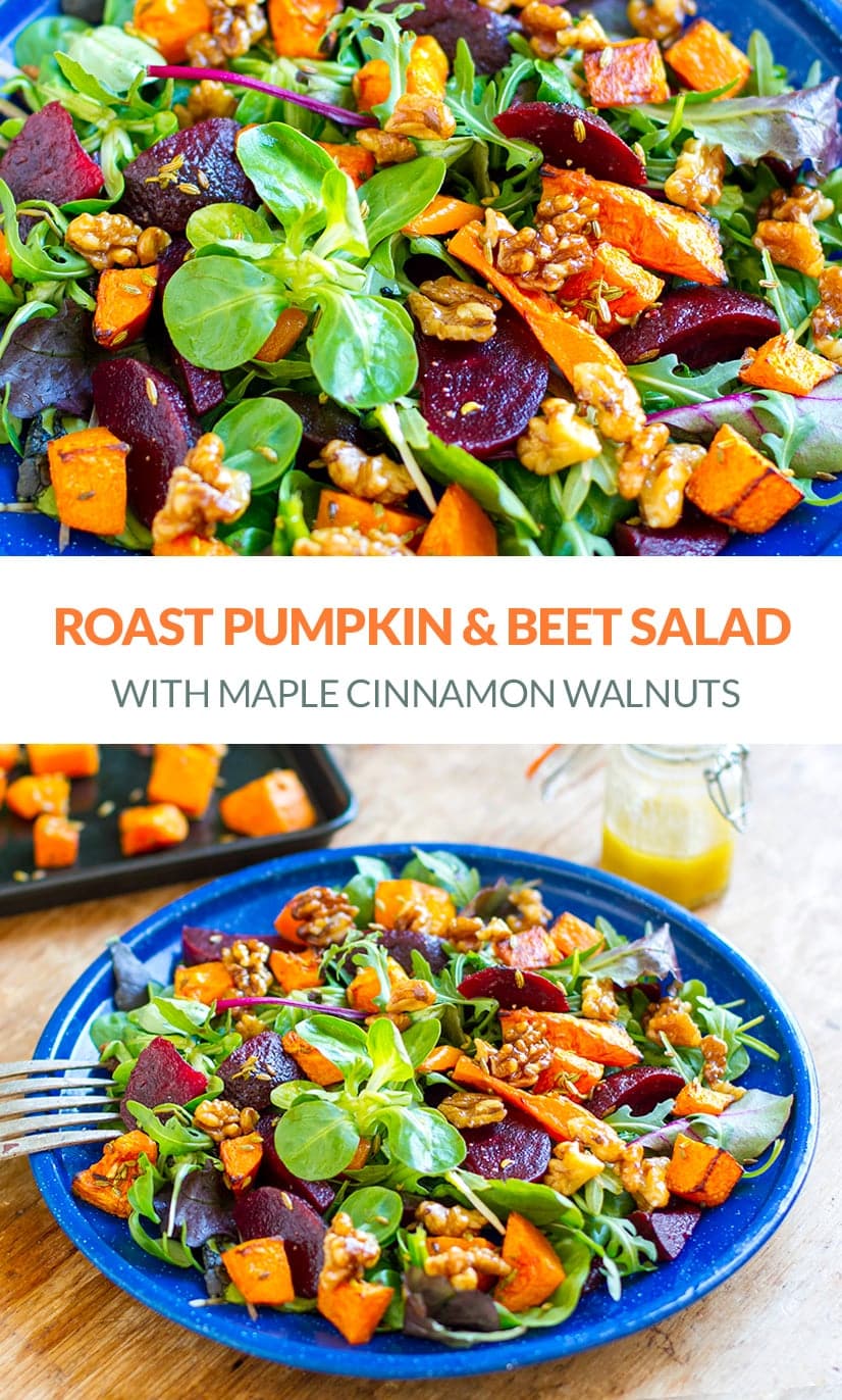 Roast Pumpkin & Beet Salad With Maple Walnuts