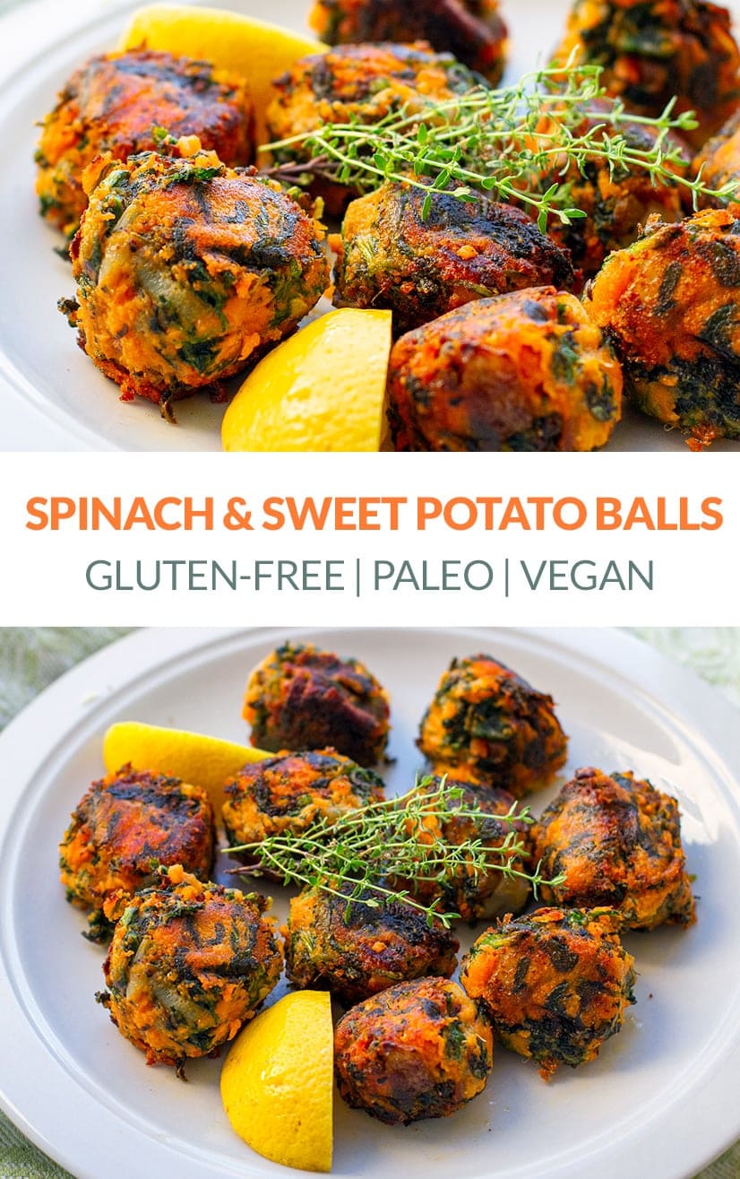 Sweet Potato Balls With Spinach (Paleo, Gluten-free, Vegan, Whole30)