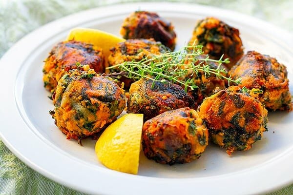 Sweet Potato Balls With Spinach (Paleo, Gluten-free, Vegan, Whole30)