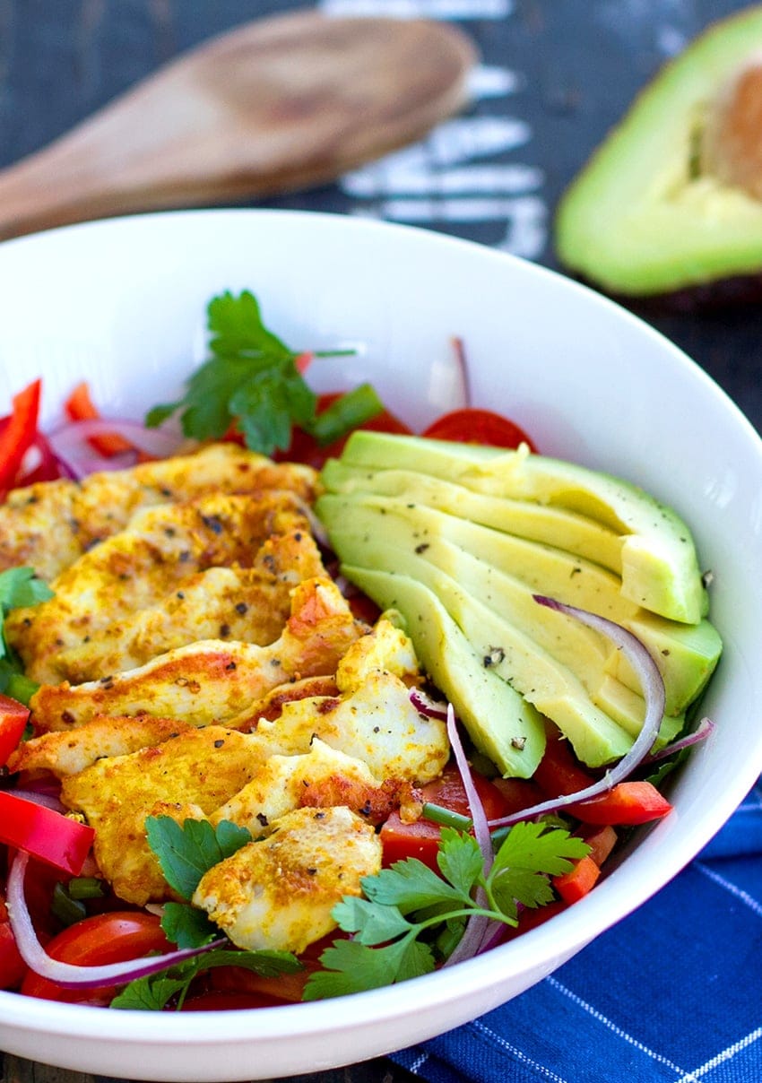 Paleo Chicken Avocado Salad (Whole30, Keto, Low-Carb, Gluten-free)