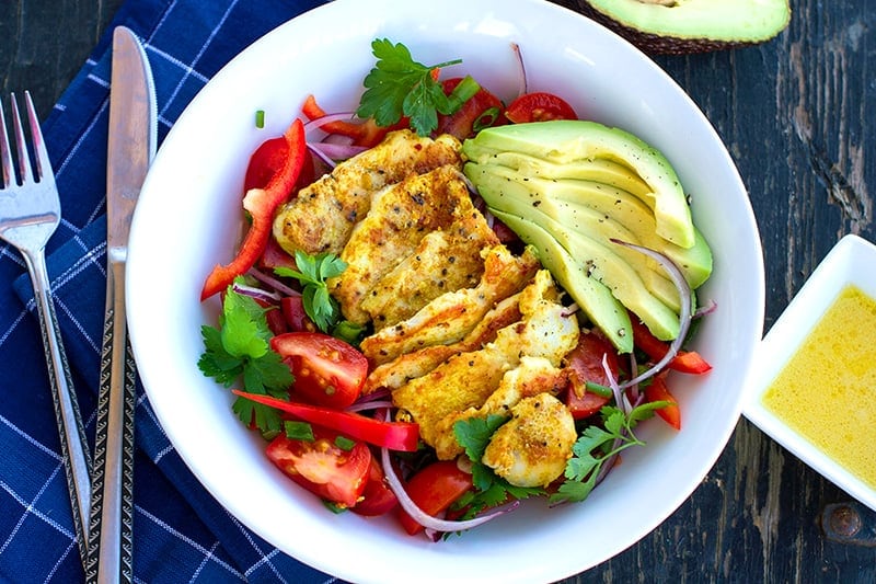 Warm Chicken Avocado Salad (Paleo, Whole30, Gluten-free, Low-Carb)