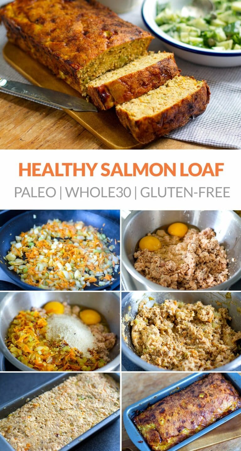 Salmon Loaf With Cucumber Salad (Paleo, Whole30, LowCarb)