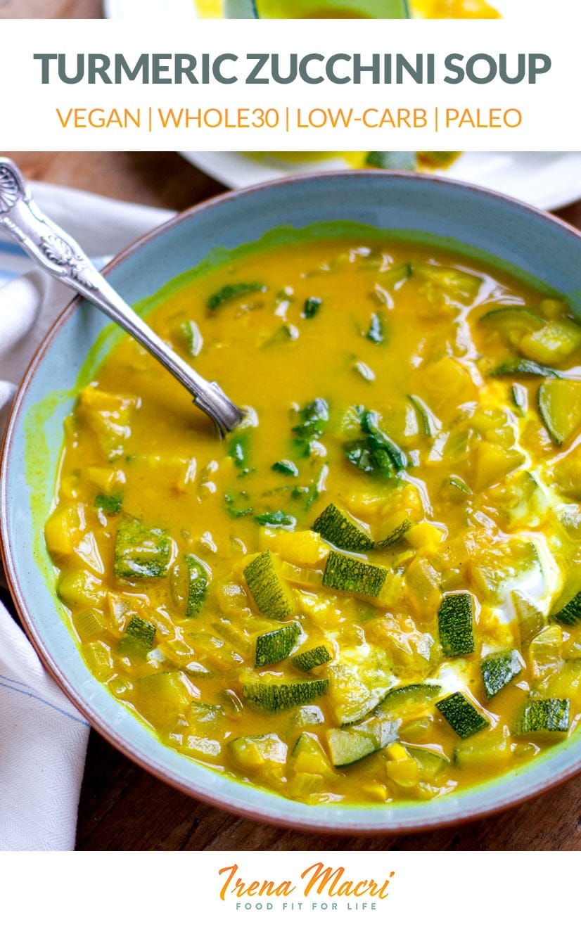 Zucchini Soup With Turmeric & Coconut (Vegan, Whole30, Keto)