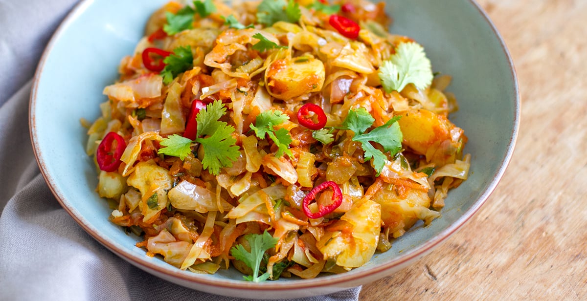 Braised Cabbage & Potatoes With Chilli