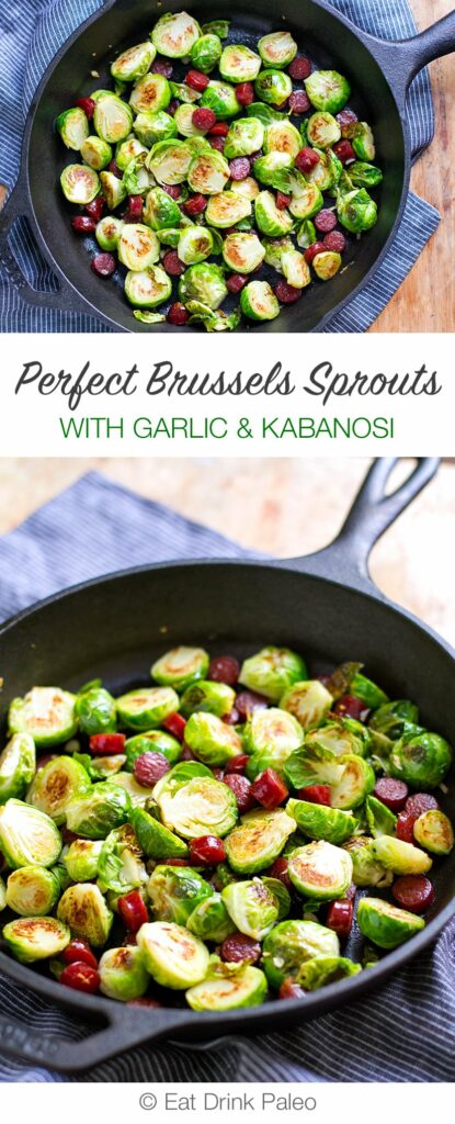 Perfect Pan-Fried Brussels Sprouts with Garlic & Kabanosi