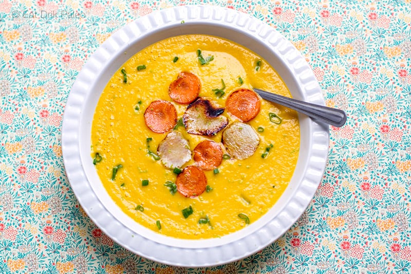 Jerusalem Artichoke & Carrot Soup - dairy-free, paleo, gluten-free, vegan friendly