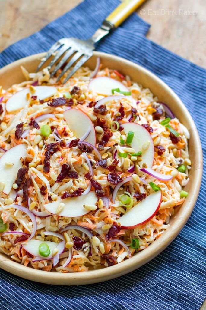 Celeriac Coleslaw with Pancetta & Pine Nuts