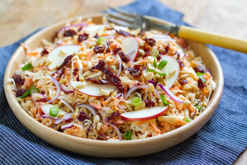 Pimped-Up Celeriac Slaw with Pancetta & Pine Nuts