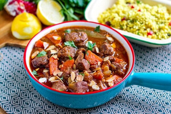 Moroccan Apricot Lamb Casserole - Slow Cooker Recipe (Paleo, Gluten-free, Dairy-free)