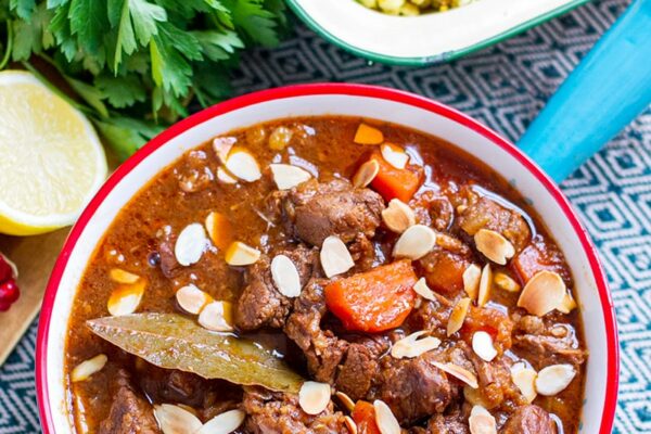 Moroccan lamb casserole, slow cooker recipe