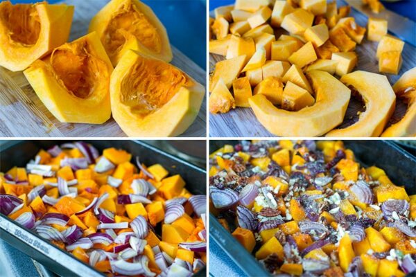 How to make roasted Kabocha squash with cranberries and pecans 