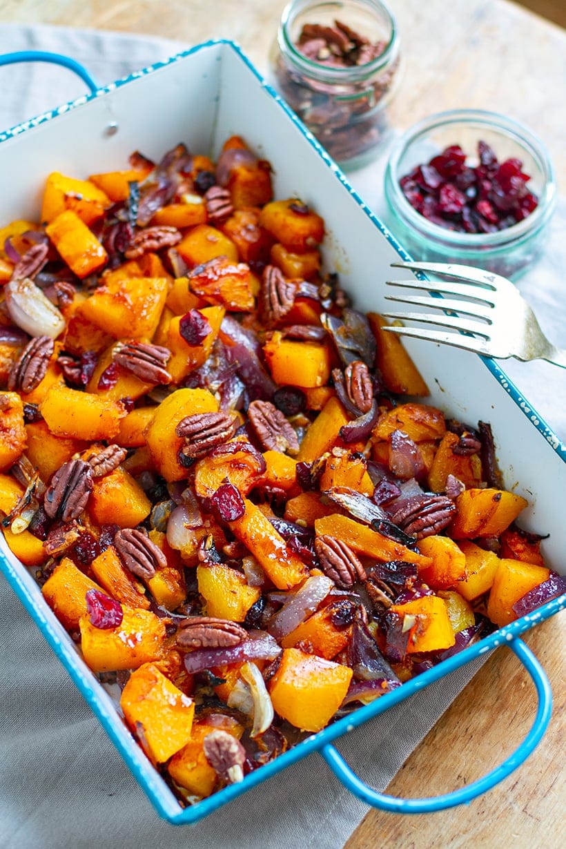 Roasted Kabocha Squash With Cranberries & Pecans