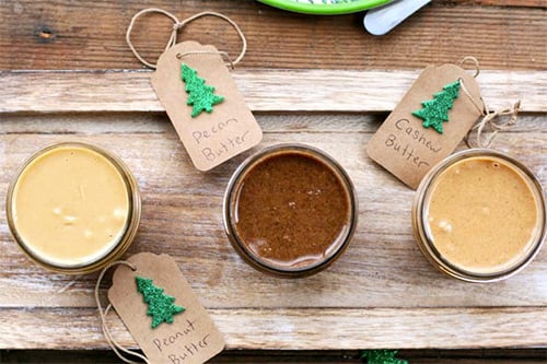 Homemade nut butter for Christmas gifts