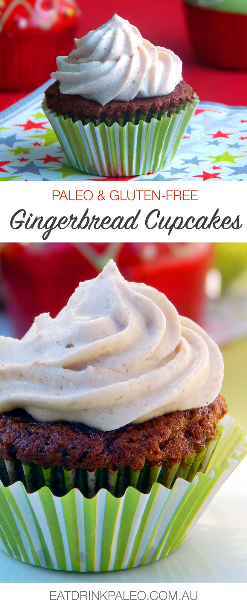 Paleo Gingerbread Cupcakes (Nut-free, gluten-free recipe)