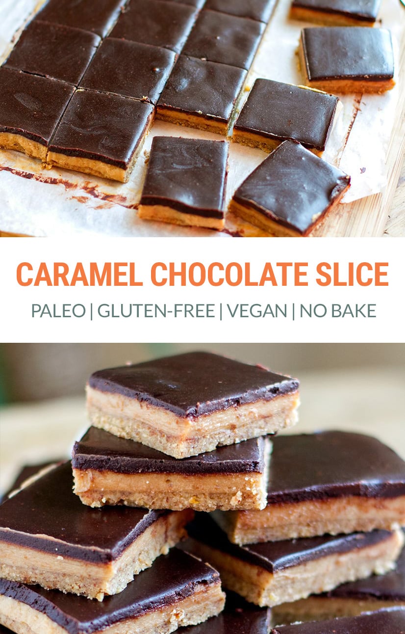 No-Bake Paleo Chocolate Caramel Slice