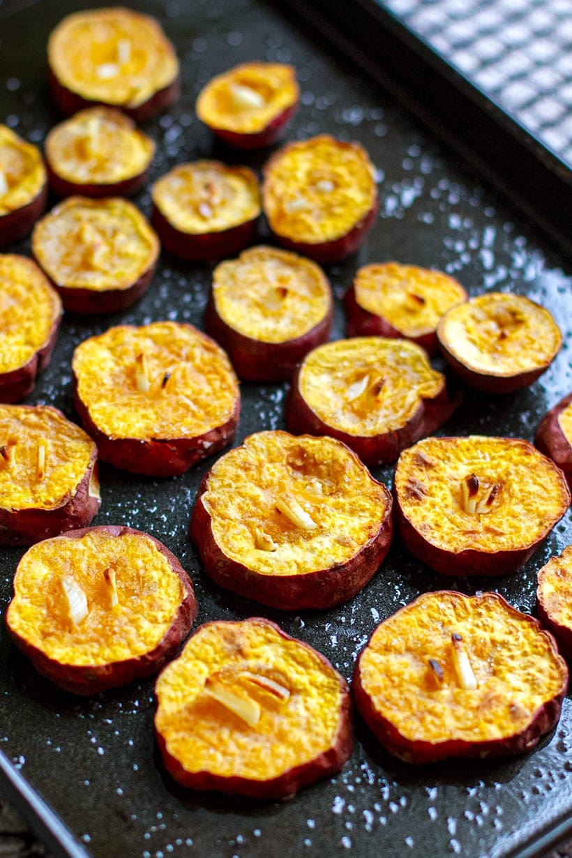 Roasted Garlic Sweet Potatoes Recipe