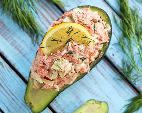 Keto Salmon Stuffed Avocados