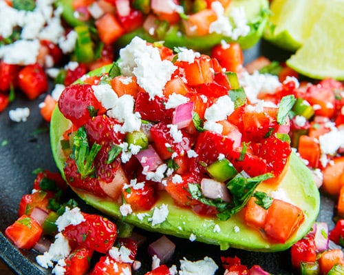 Strawberry Salsa Stuffed Avocados