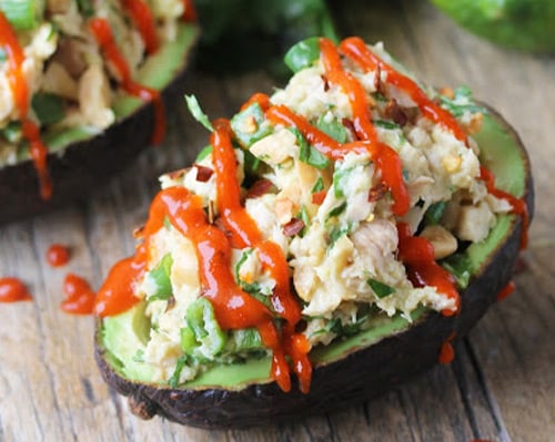 Thai tuna stuffed avocados