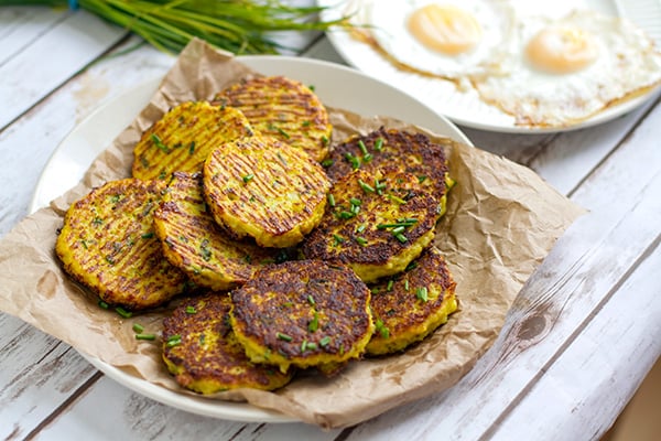 Cauliflower Hash Browns (Paleo, Gluten-free, Grain-free, Nut-free)