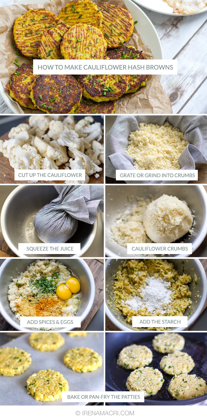 How to make cauliflower hash browns step-by-step