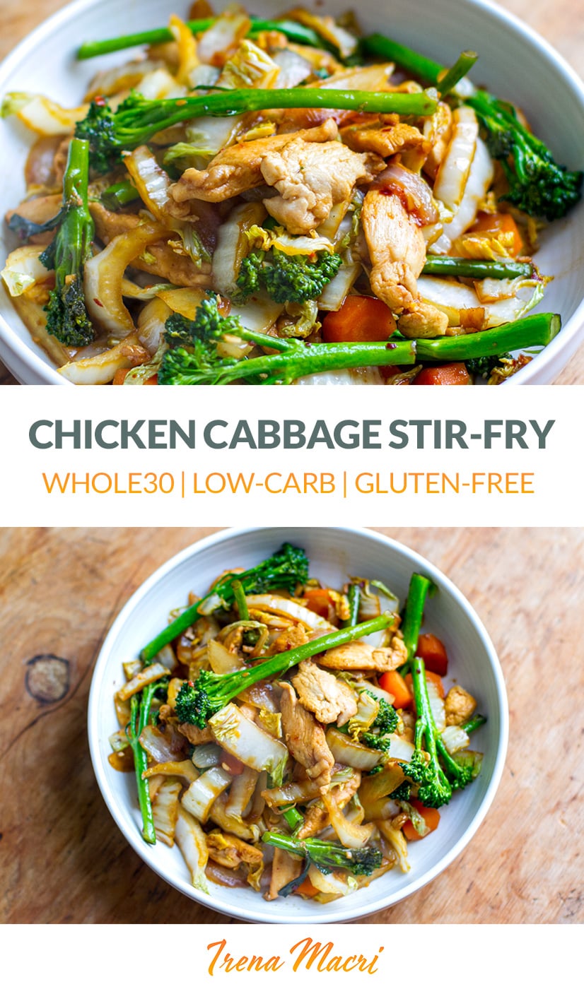 Healthy Chicken Cabbage Stir-Fry (Paleo, Low-Carb, Whole30)