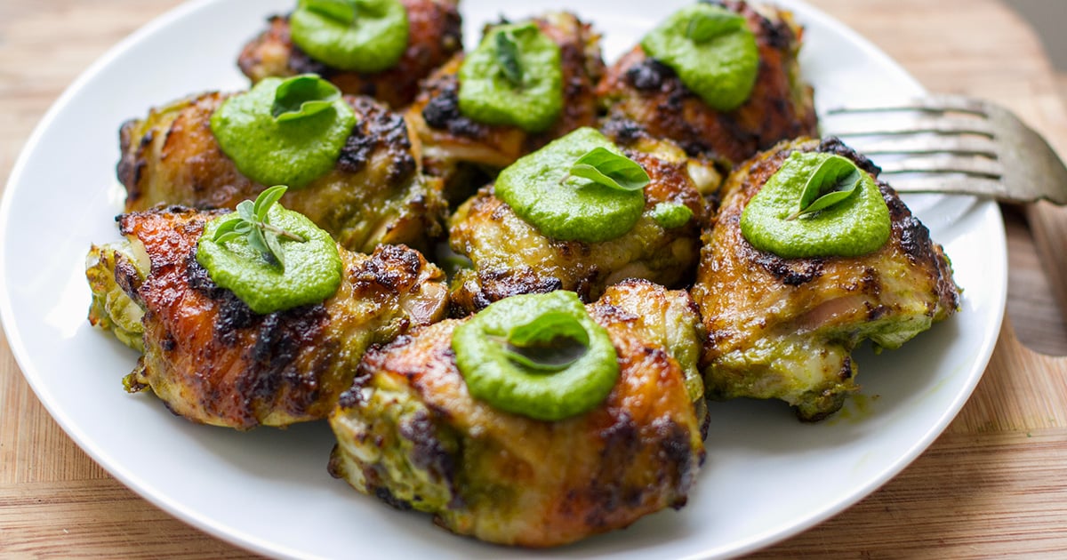 Baked Chicken Thighs With Special Green Sauce