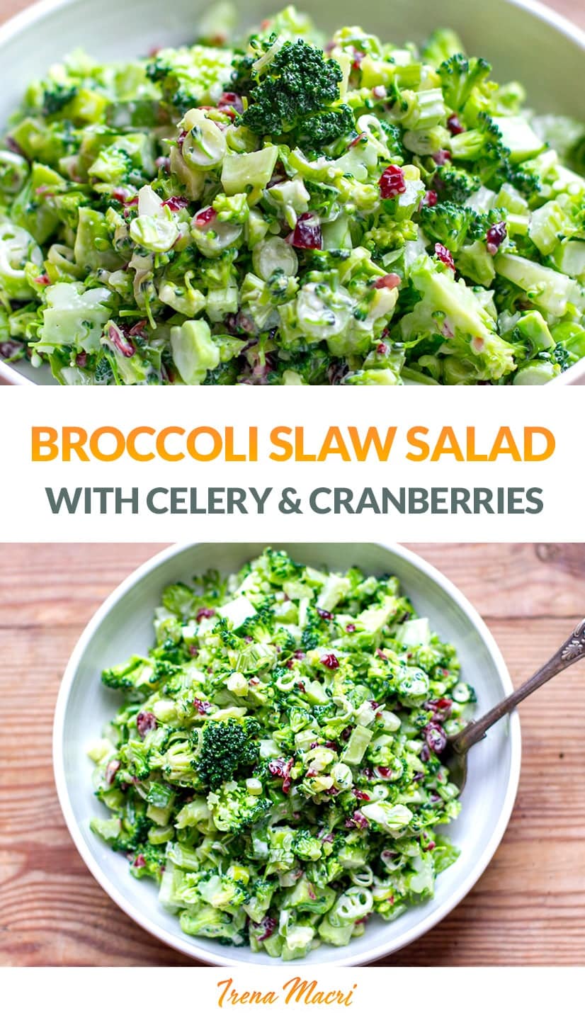Broccoli Slaw Salad With Cranberries & Celery (Paleo, Gluten-Free)