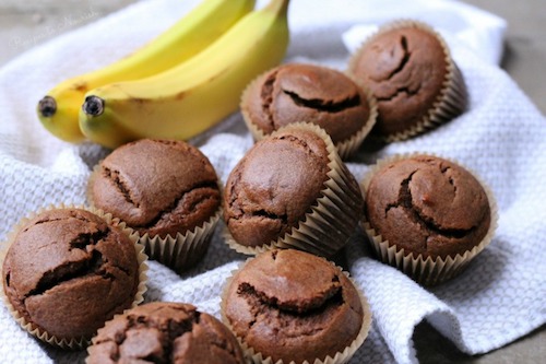 Cassava flour chocolate banana muffins