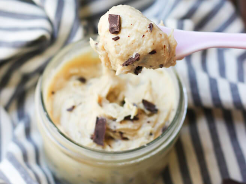 Edible choc chip cookie dough using tapioca flour